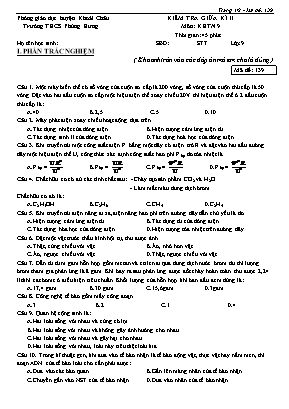 Bộ đề kiểm tra giữa học kỳ II môn Vật lý Lớp 9 - Trường THCS Phùng Hưng (Có đáp án)